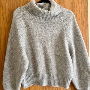 Jolie Soft Gray Cowl Neck Sweater
